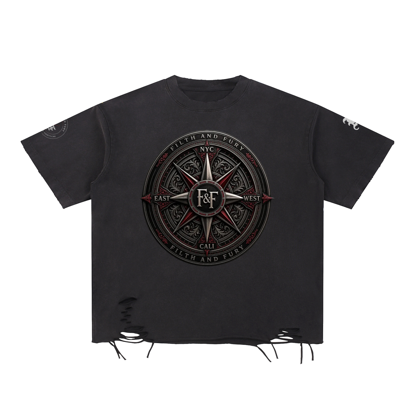 PWE x Filth & Fury Snow Washed Raw-Hem T-Shirt