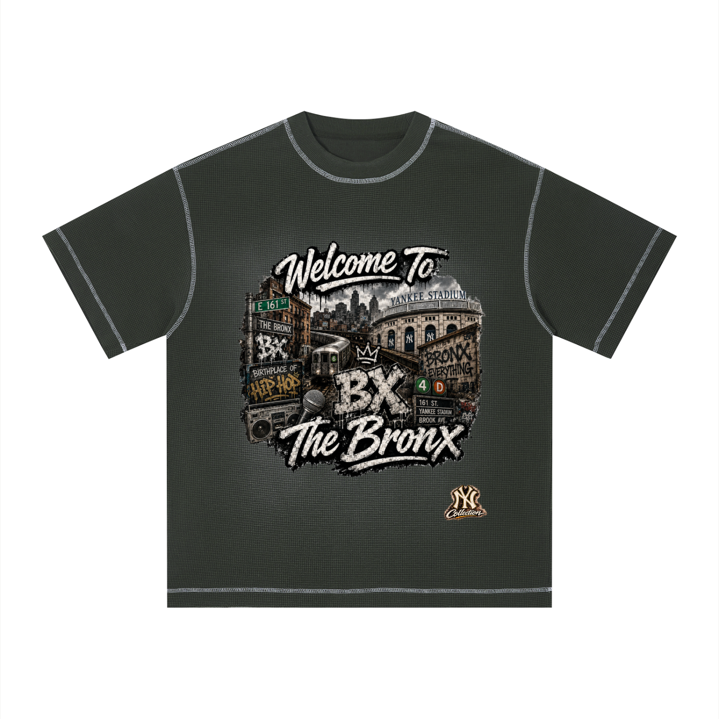 PWE W2TBX Unisex Sunfade Waffle Boxy T-Shirt