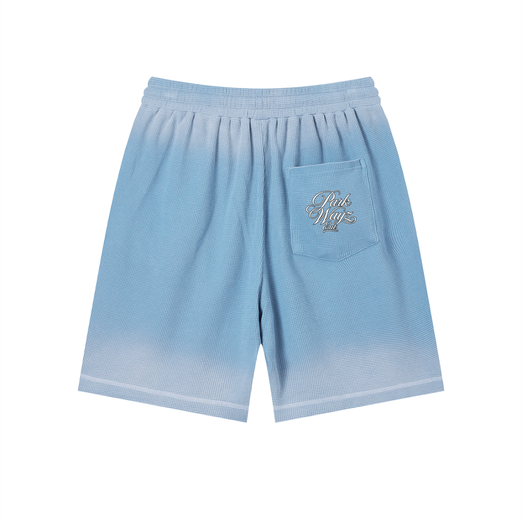 PWE W2TBX Unisex Sunfade Waffle Raw Hem Shorts