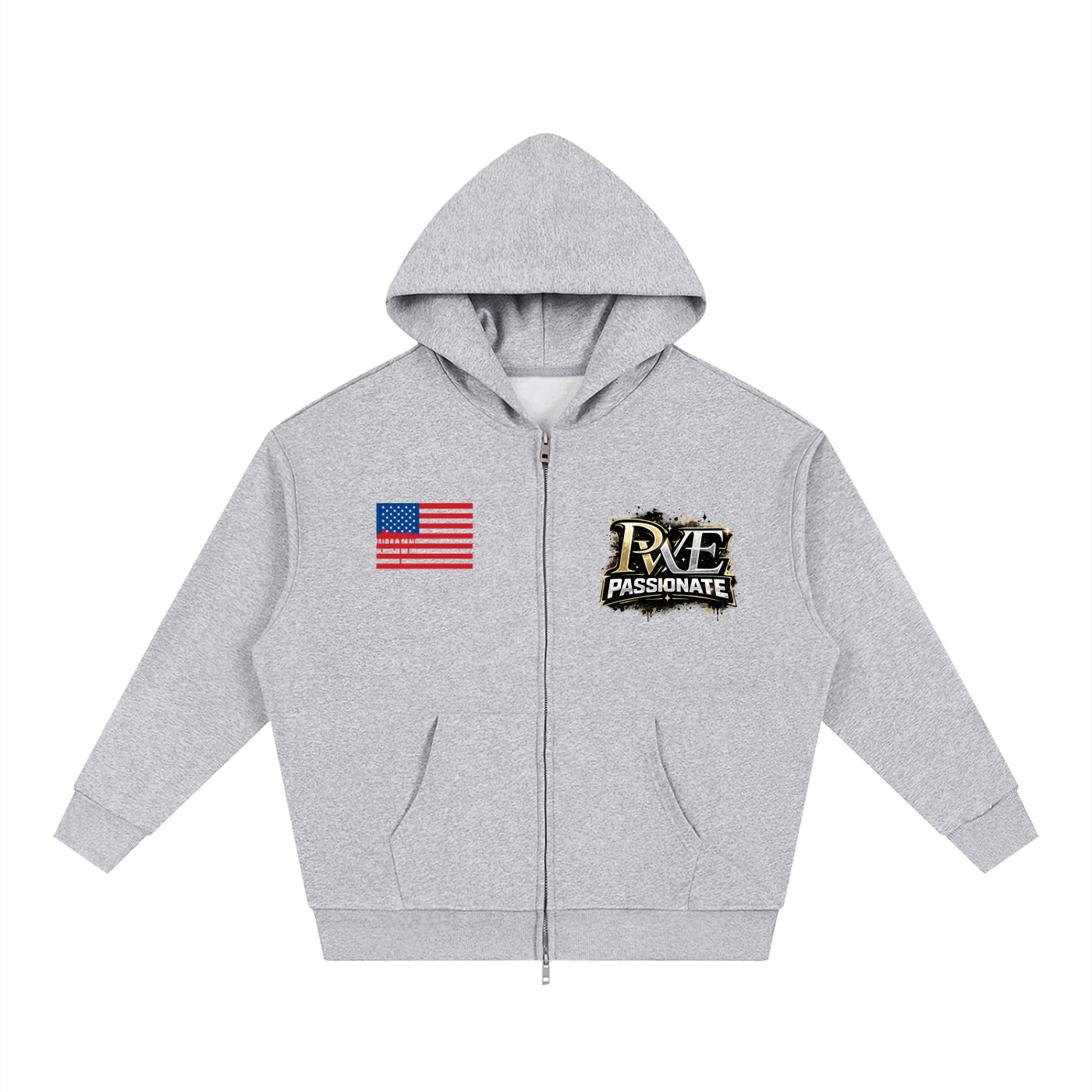 PWE Savage Ape Unisex Loose Solid Full Zip Hoodie