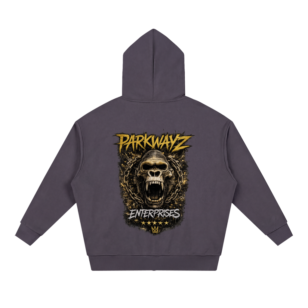 PWE Savage Ape Unisex Loose Solid Full Zip Hoodie