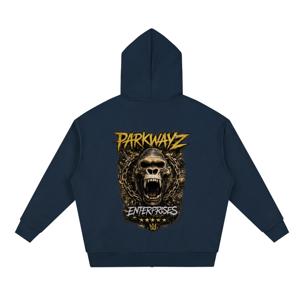 PWE Savage Ape Unisex Loose Solid Full Zip Hoodie