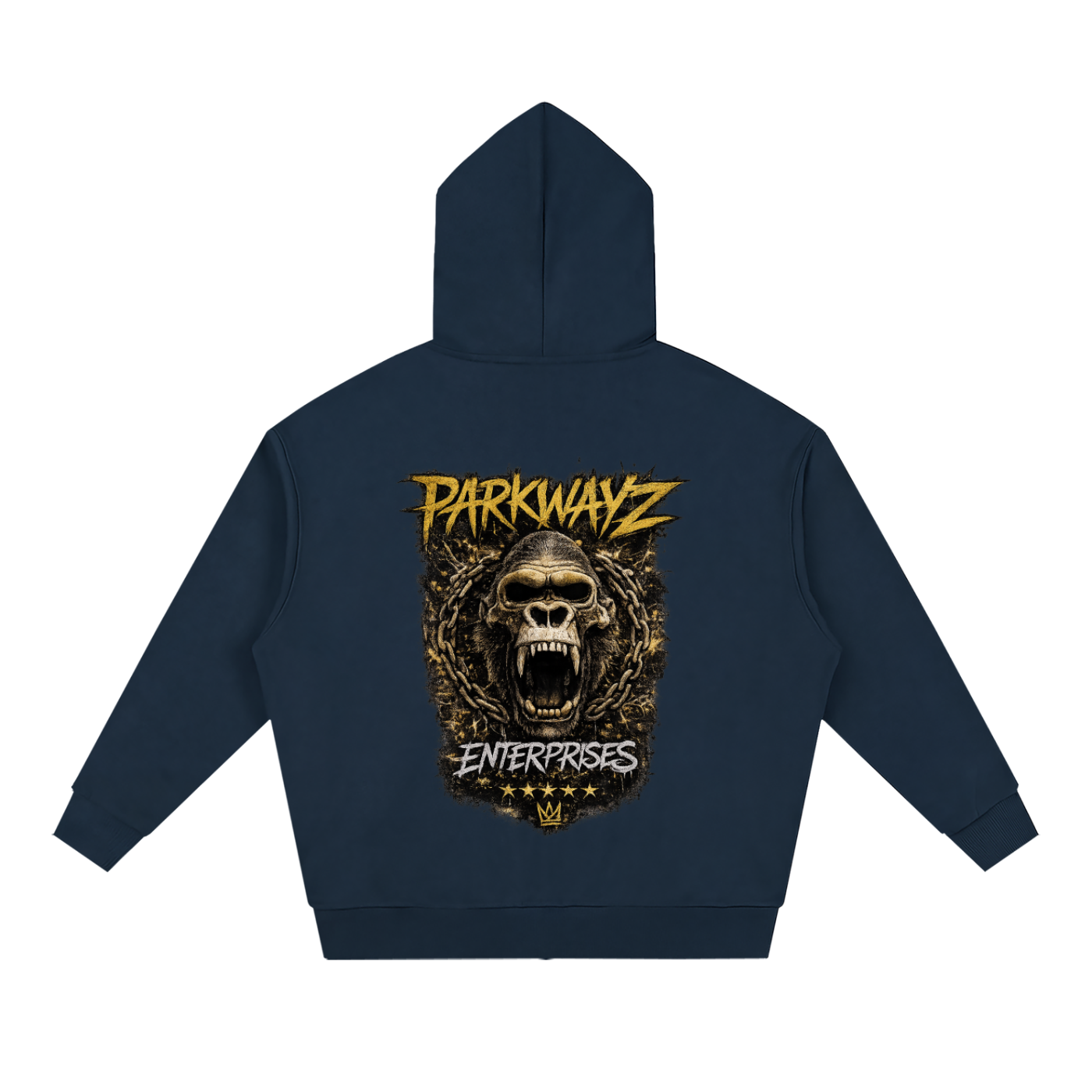 PWE Savage Ape Unisex Loose Solid Full Zip Hoodie
