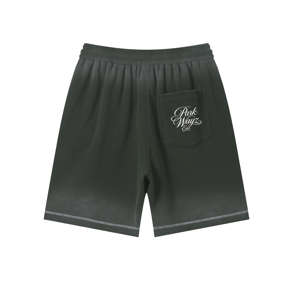 PWE W2BK NYC Unisex Sunfade Waffle Raw Hem Shorts