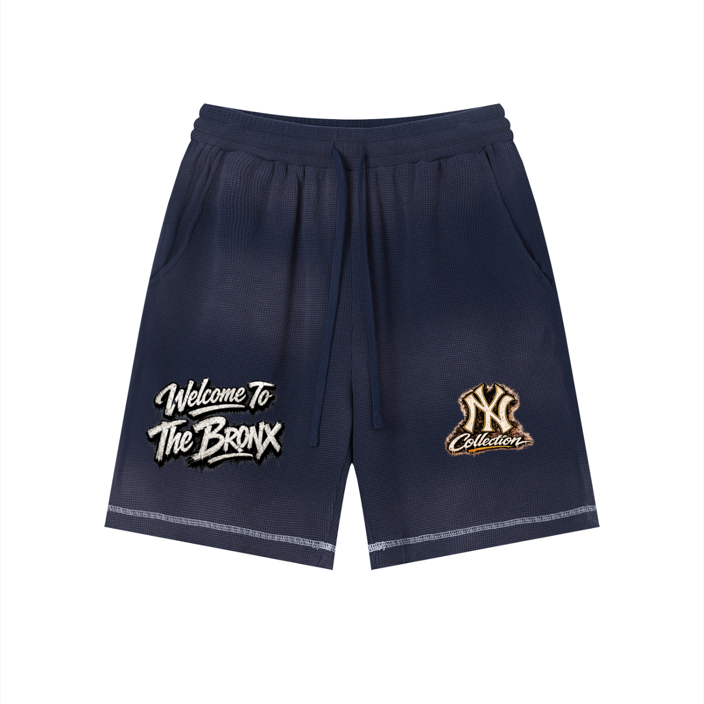 PWE W2TBX Unisex Sunfade Waffle Raw Hem Shorts