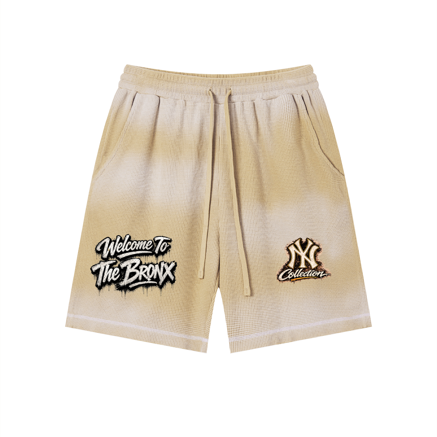 PWE W2TBX Unisex Sunfade Waffle Raw Hem Shorts
