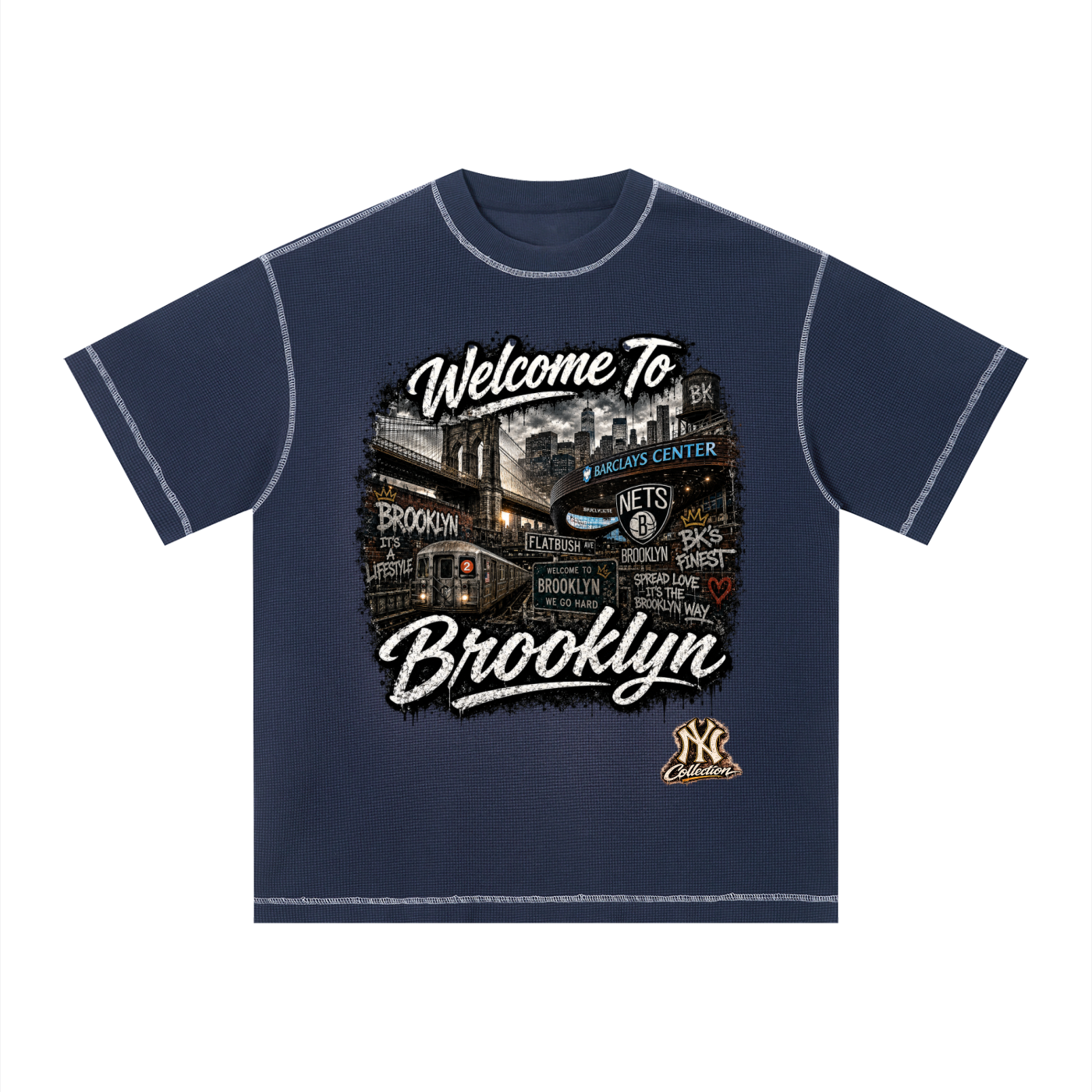 PWE W2BK NYC Unisex Sunfade Waffle Boxy T-Shirt