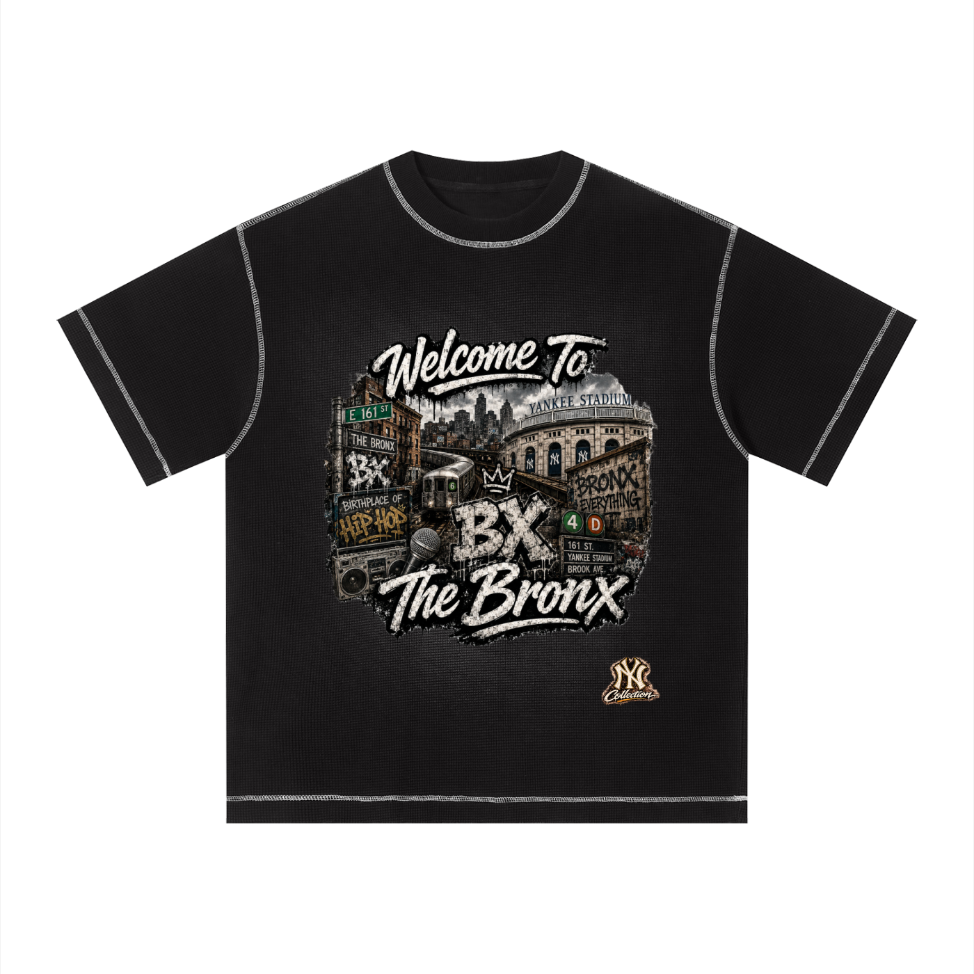 PWE W2TBX Unisex Sunfade Waffle Boxy T-Shirt