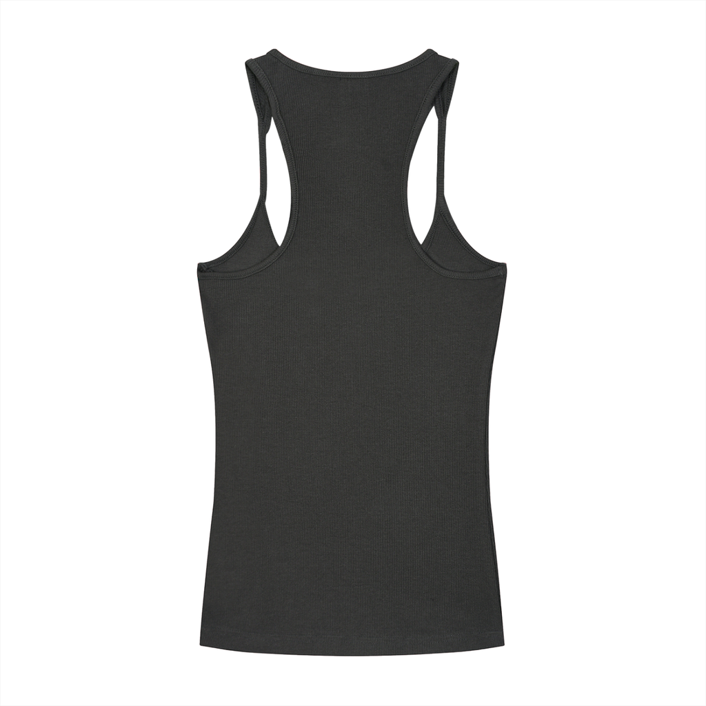 PWE Lux Logo Slim Fit Ribbed Racerback Tank Top