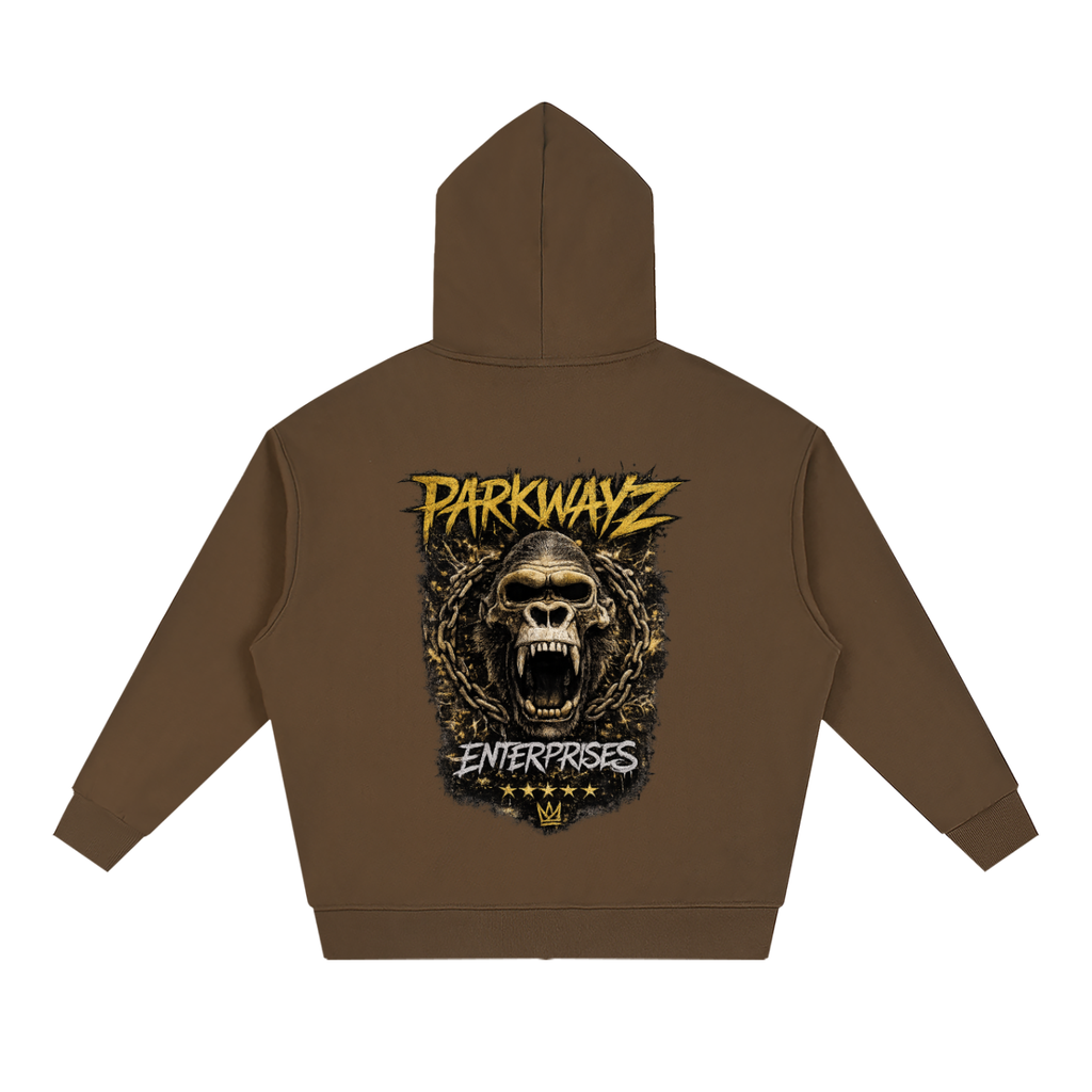 PWE Savage Ape Unisex Loose Solid Full Zip Hoodie