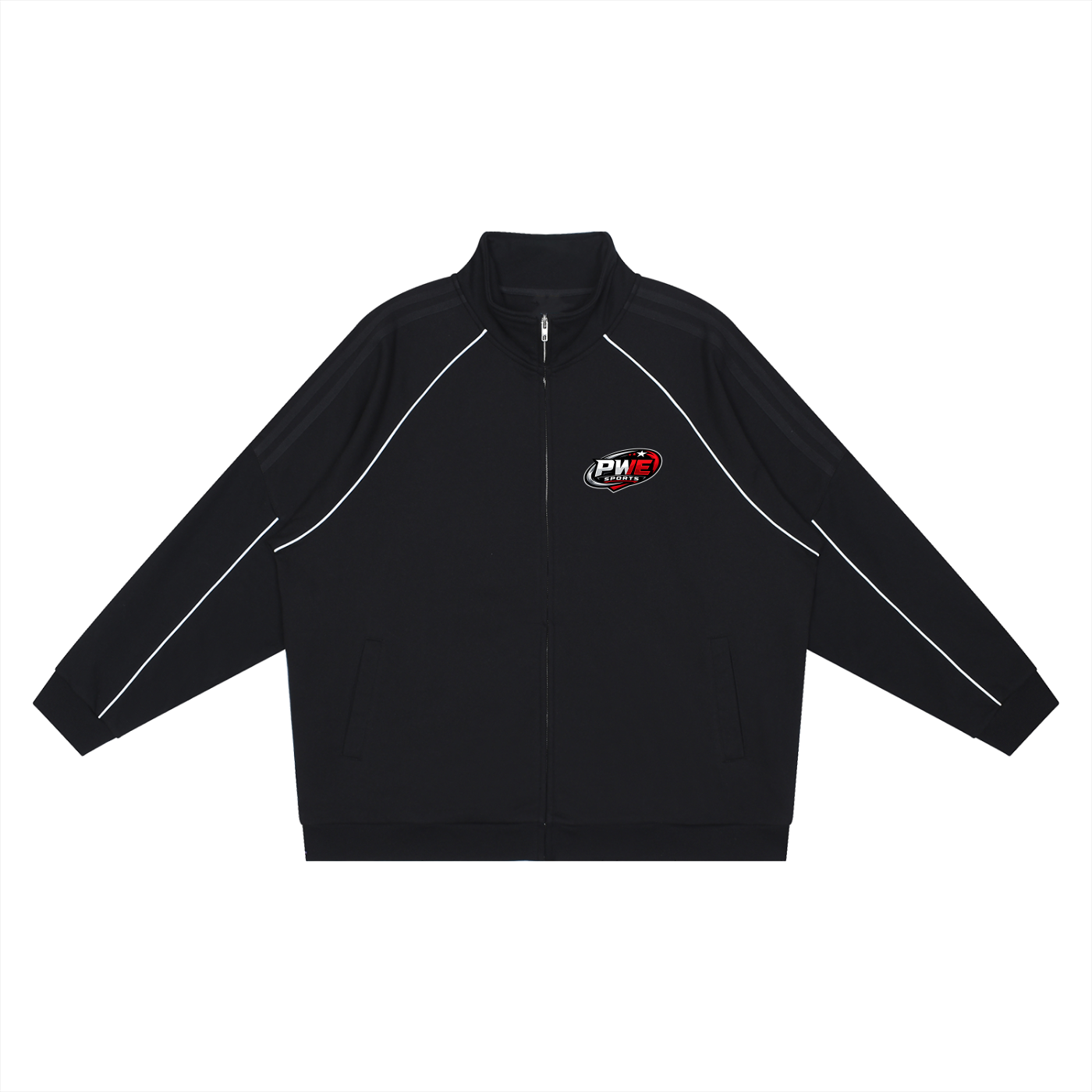 PWE Sports Reflection Striped Raglan Sleeve Jacket with PWE Logo In Back