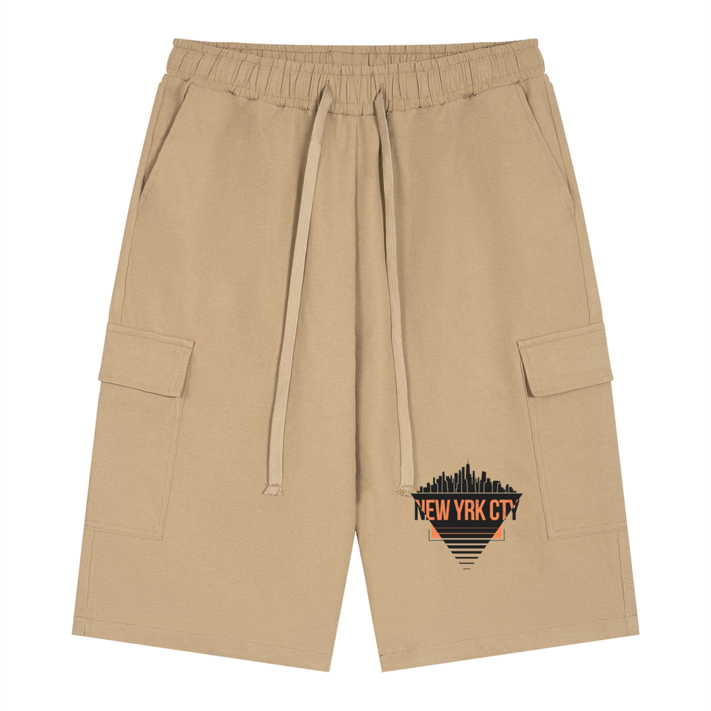 PWE Lux Logo NYC Unisex Drawstring Cargo Shorts