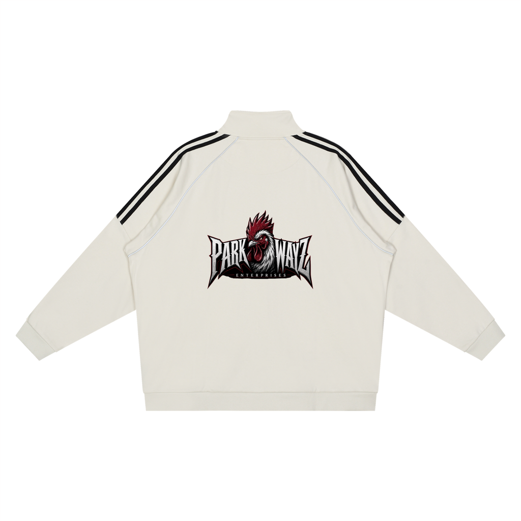 PWE Sports Reflection Striped Raglan Sleeve Jacket with PWE Logo In Back