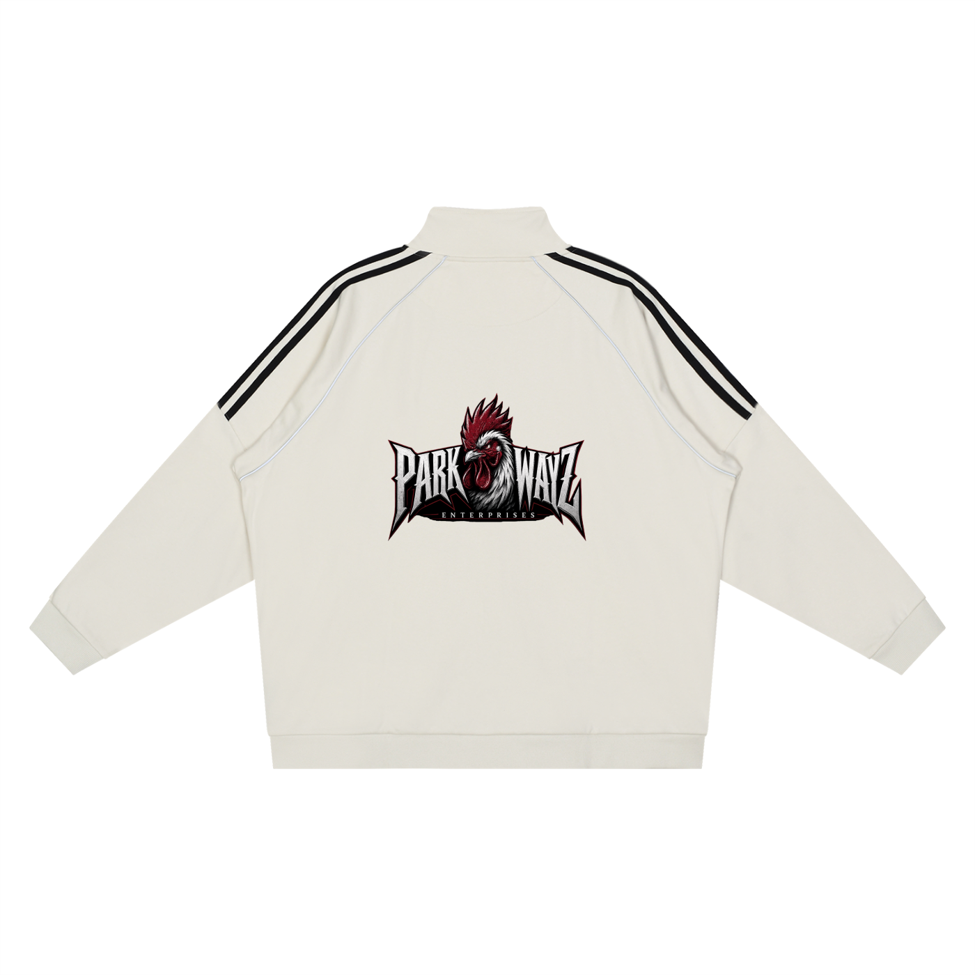 PWE Sports Reflection Striped Raglan Sleeve Jacket with PWE Logo In Back