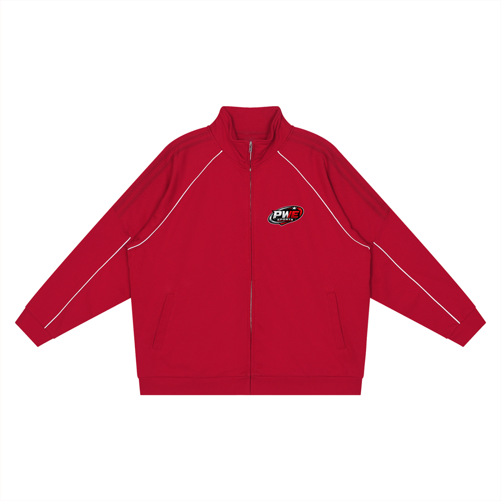 PWE Sports Reflection Striped Raglan Sleeve Jacket with PWE Logo In Back
