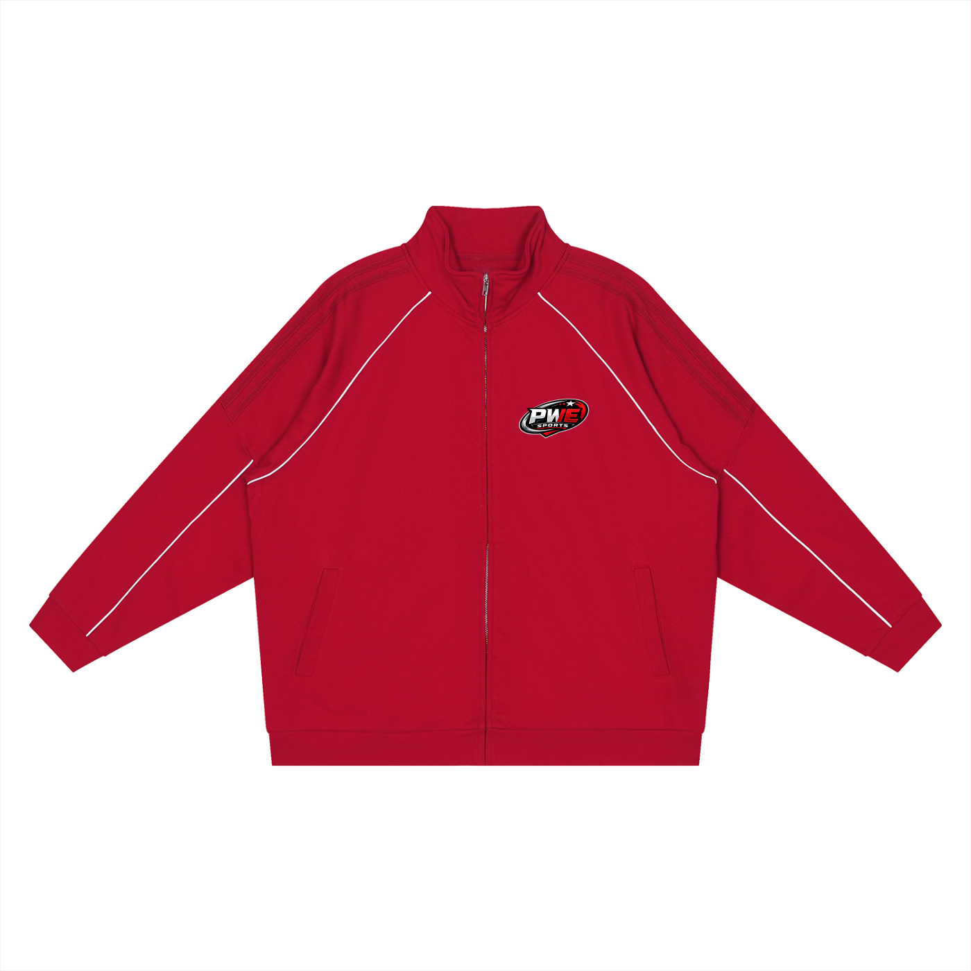 PWE Sports Reflection Striped Raglan Sleeve Jacket with PWE Logo In Back