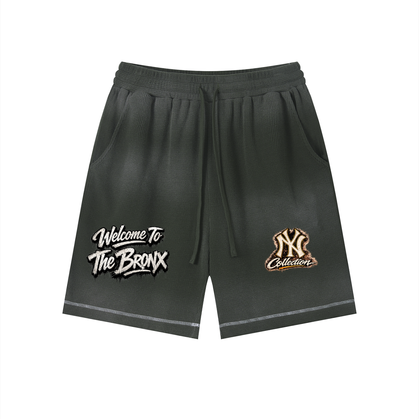 PWE W2TBX Unisex Sunfade Waffle Raw Hem Shorts