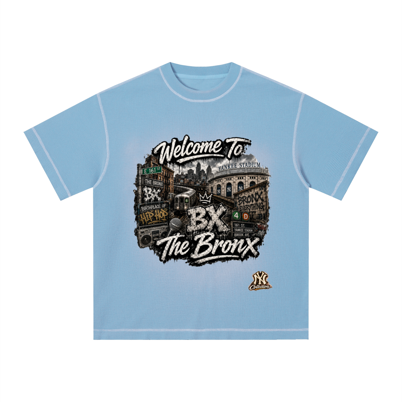PWE W2TBX Unisex Sunfade Waffle Boxy T-Shirt