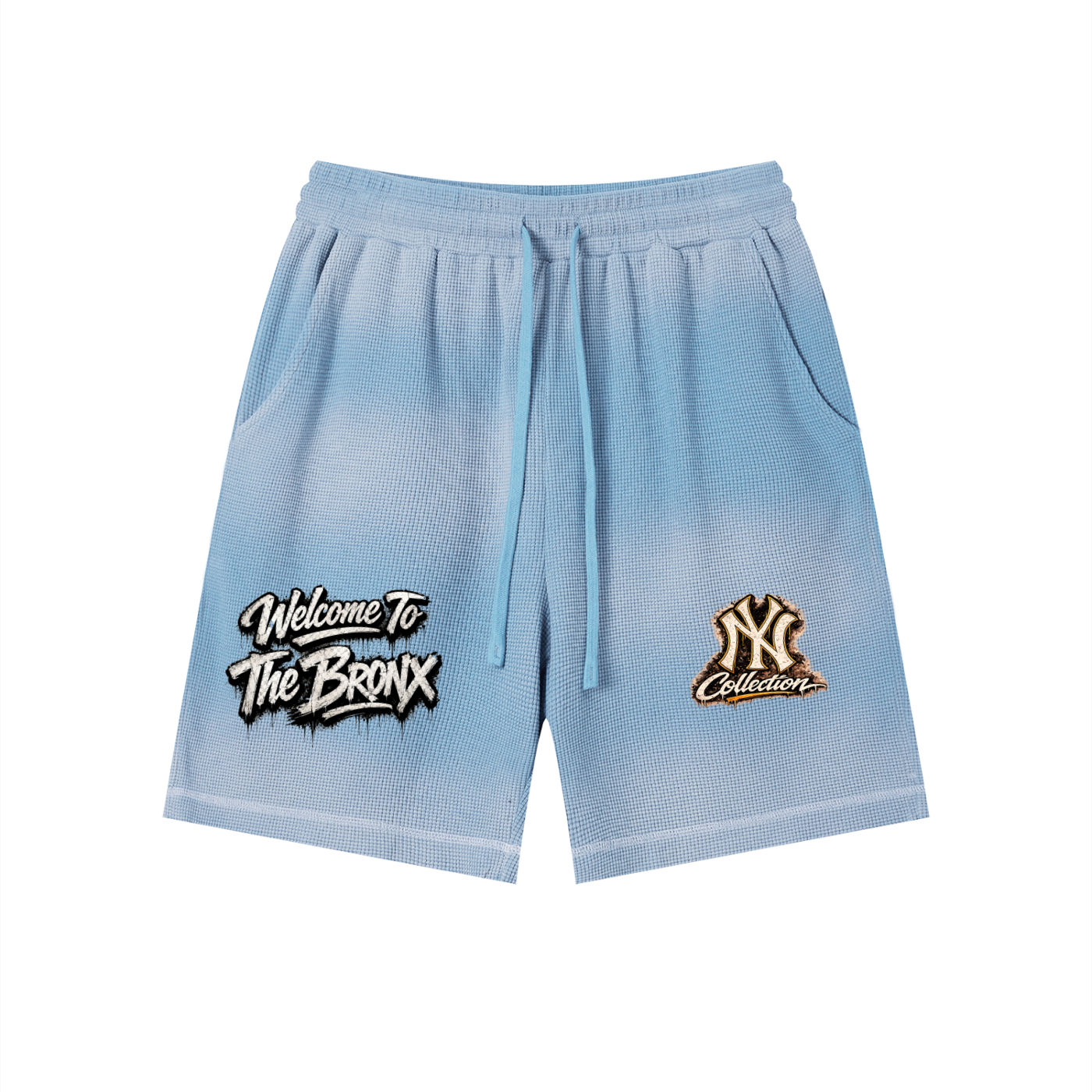PWE W2TBX Unisex Sunfade Waffle Raw Hem Shorts