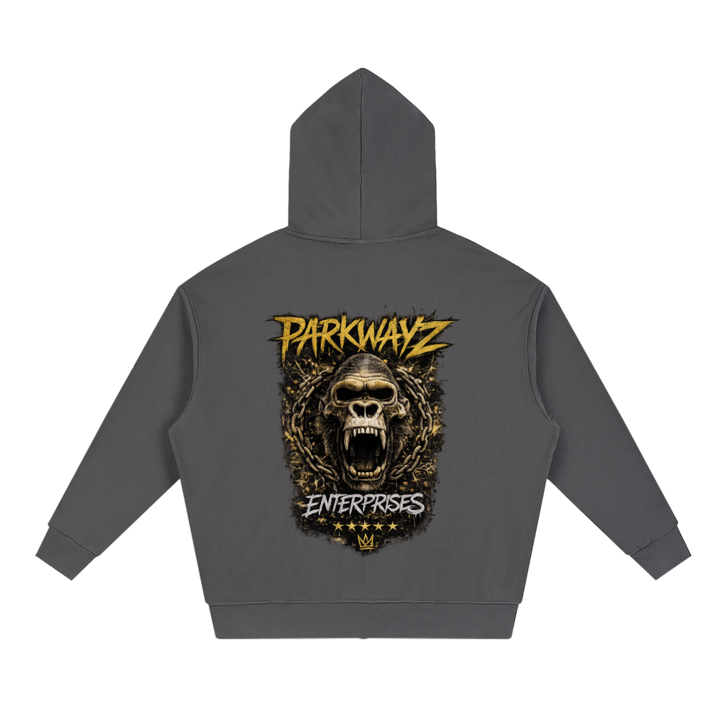 PWE Savage Ape Unisex Loose Solid Full Zip Hoodie