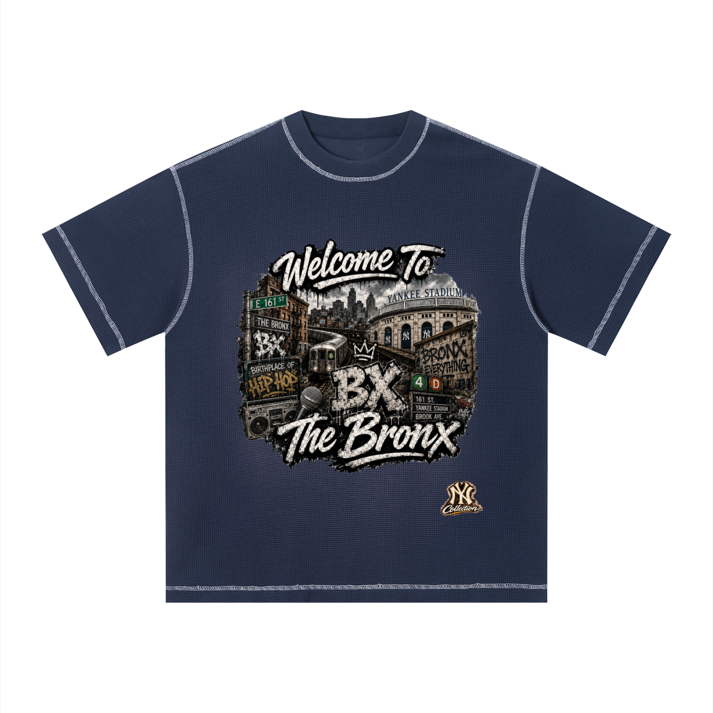 PWE W2TBX Unisex Sunfade Waffle Boxy T-Shirt