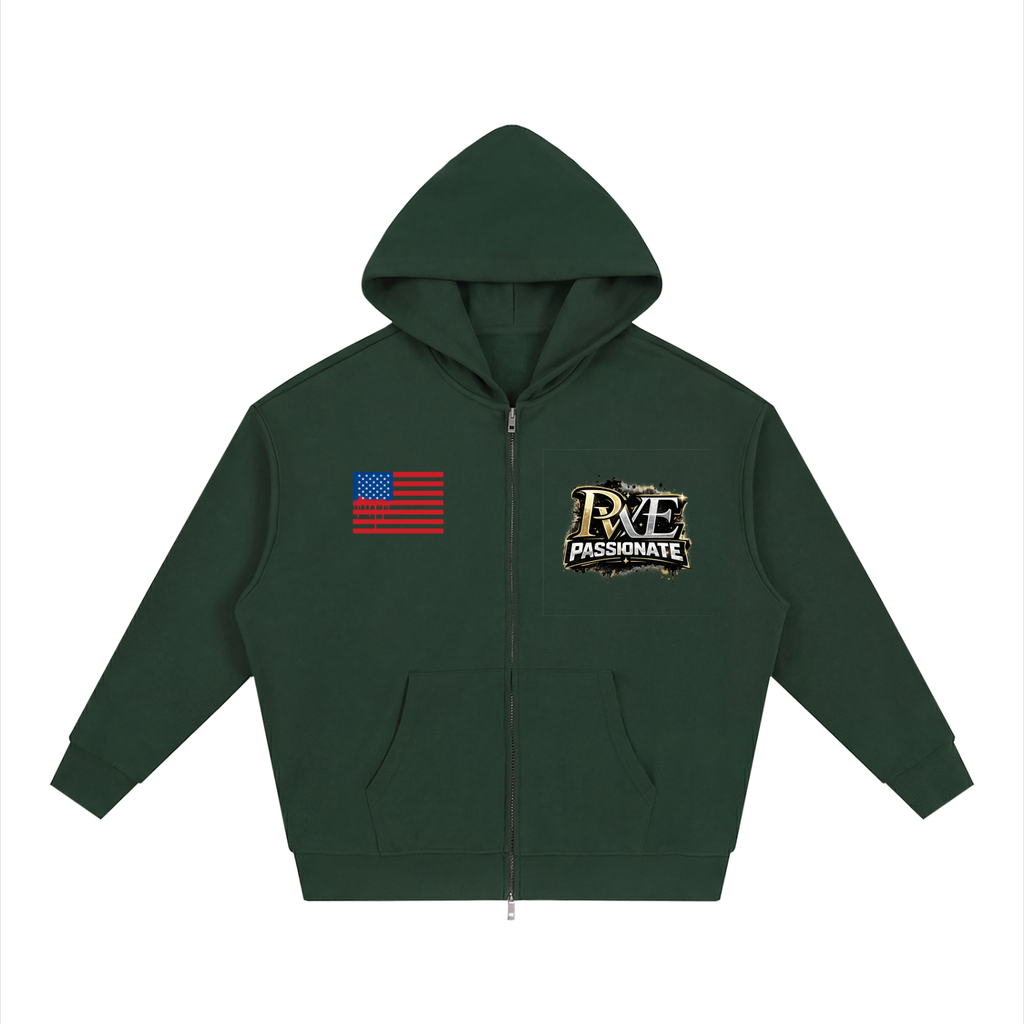 PWE Savage Ape Unisex Loose Solid Full Zip Hoodie