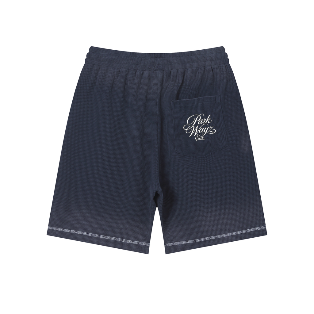 PWE W2BK NYC Unisex Sunfade Waffle Raw Hem Shorts
