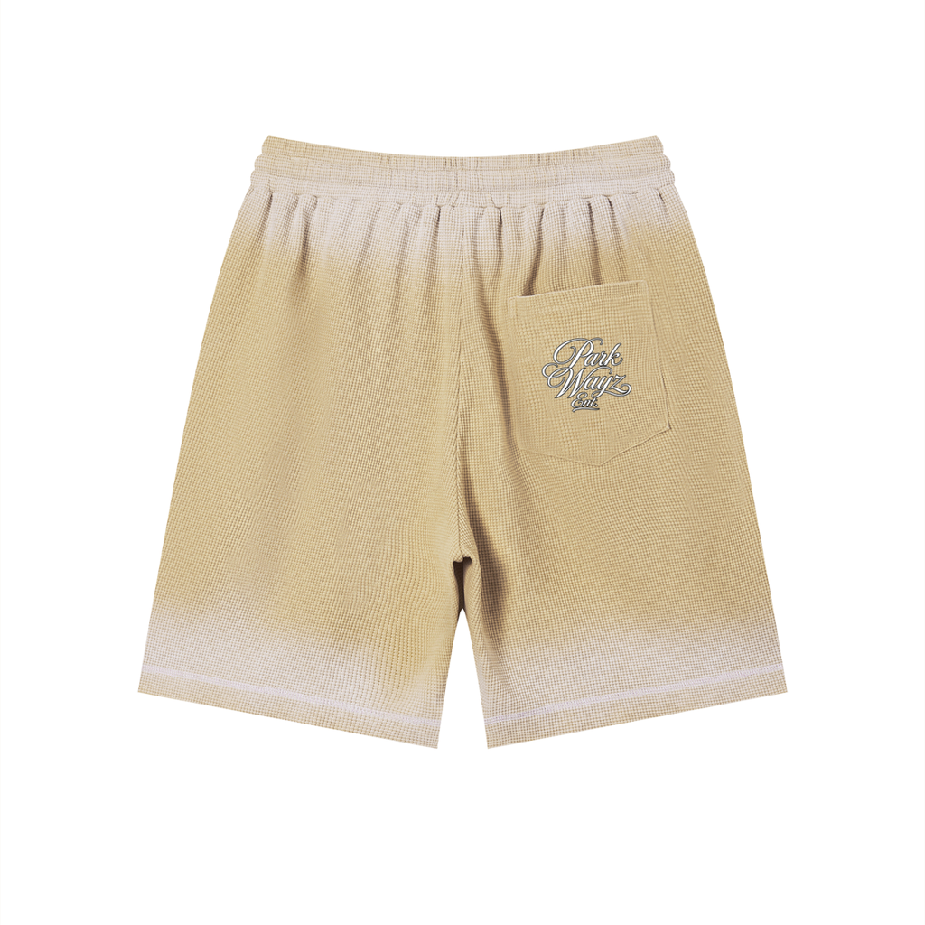 PWE W2TBX Unisex Sunfade Waffle Raw Hem Shorts